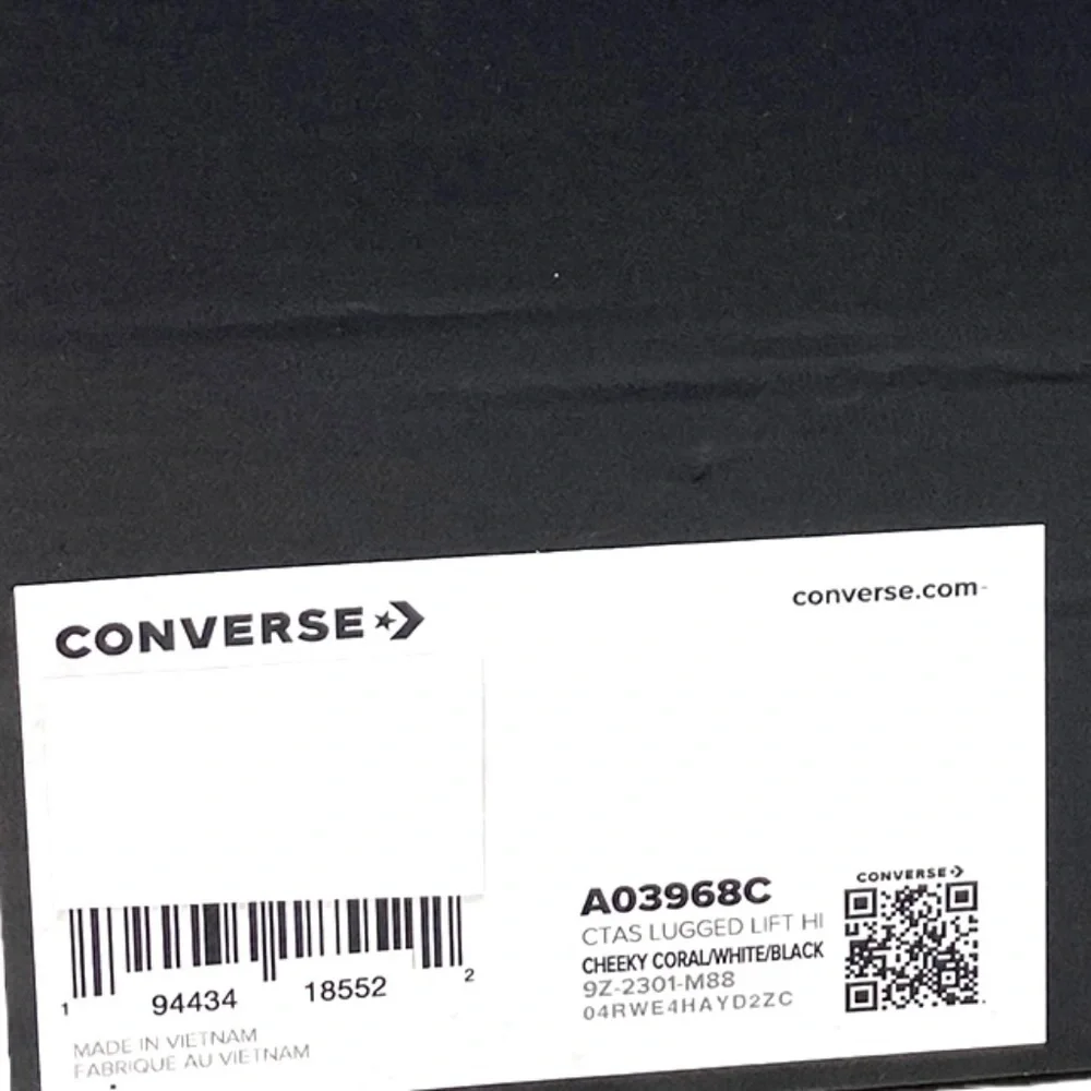 Converse Chuck Lugged Lift Hi Platform Sneaker Kids Women's Coral Canvas A03968C